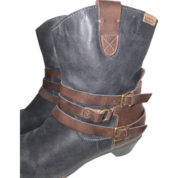 Pikolinos Brujas Brown/Black Two Tone Strappy Boots EU 41 US 10.5-11 - Picture 3 of 11